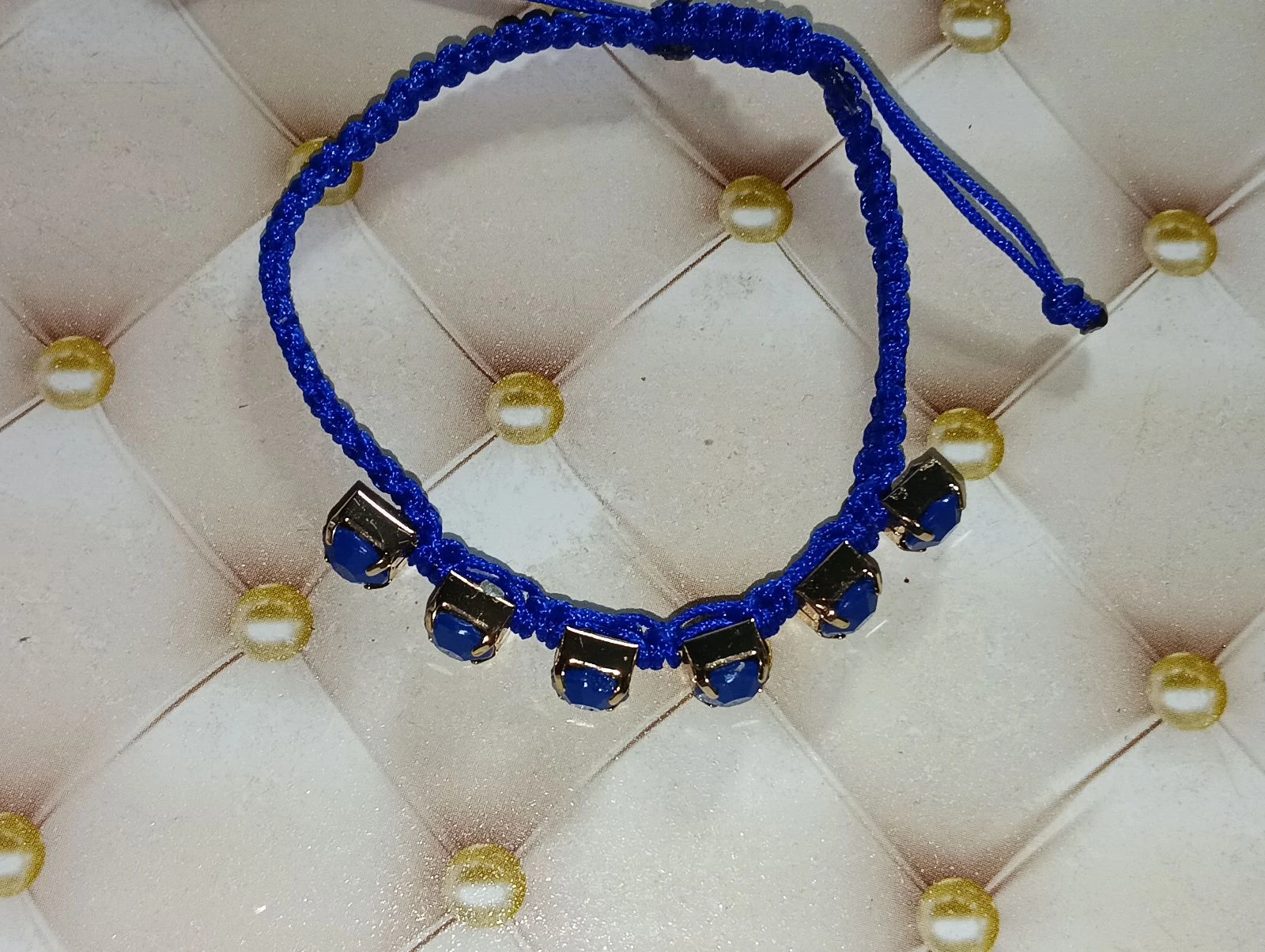 Electric Blue Rhinestone Braided Bracelet – photo 5